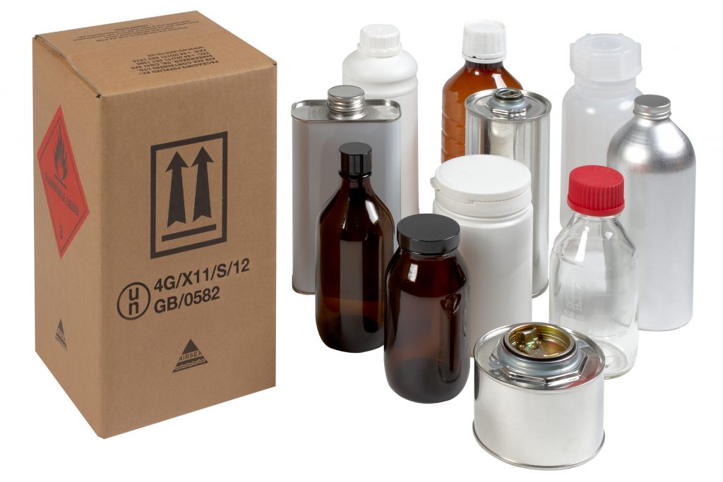 UN 4G box for various inners, with pre-printed flammable liquid Hazard Label, 4G/X11/S | Air Sea ...